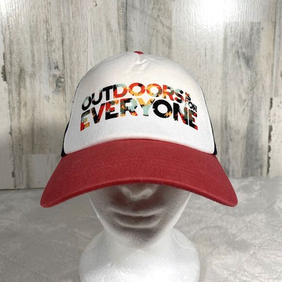 Columbia Trucker Hat Adjustable Mesh Snapback Blue Red Outdoors Is For Everyone - Picture 1 of 8